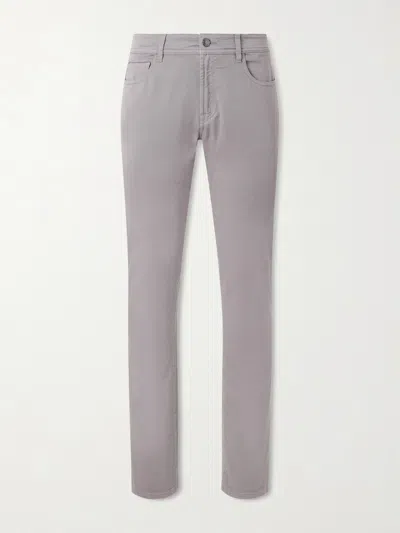 Canali Slim-fit Straight-leg Jeans In Gray