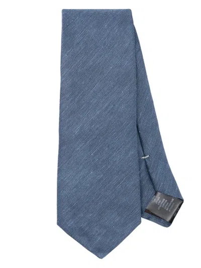 Canali Slub-texture Tie In Blue