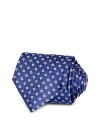 Canali Small Linked Medallion Silk Classic Tie In Blue