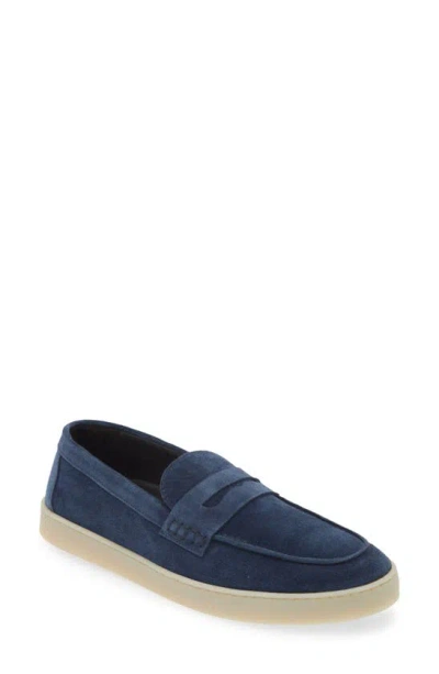 Canali Trainer Sole Penny Loafer In Blue