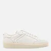 Canali White Leather Sneakers In Neutral