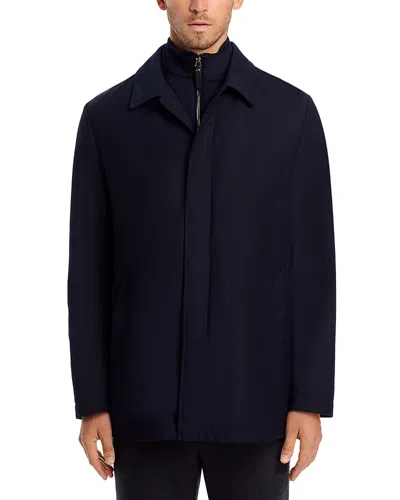 Canali Soft Touch Rain Jacket With Zip Out Bib - Exclusive In Navy