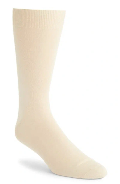 Canali Solid Cotton Dress Socks In White