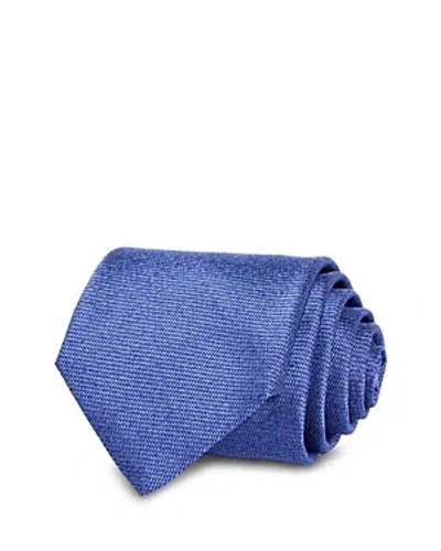 Canali Solid Melange Silk Classic Tie In Blue