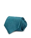 Canali Solid Melange Silk Classic Tie In Green