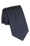 Canali Solid Silk Tie In Blue