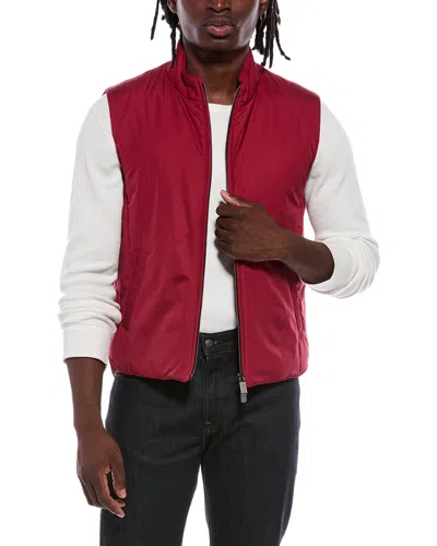 Canali Solid Vest In Burgundy