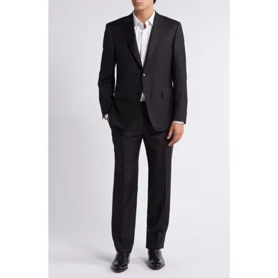 Canali Solid Wool Suit In Black