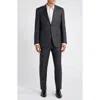 Canali Solid Wool Suit In Charcoal