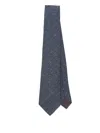 Canali Speckled Silk-wool Tie In Blue