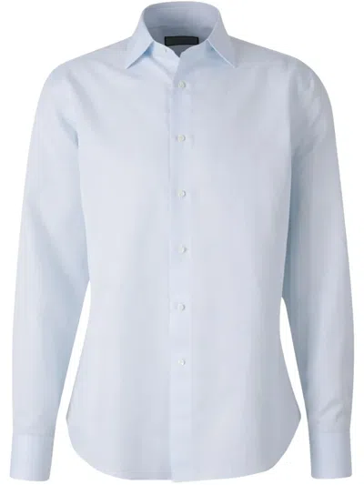 Canali Spread-collar Shirt In Blue