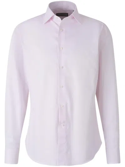 Canali Spread-collar Shirt In Light Pink