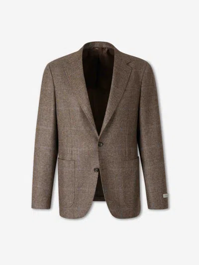 Canali Straight Blazer In Brown