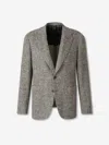 Canali Herringbone Speckled Single-breasted Blazer In Gray
