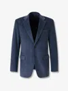 Canali Corduroy Two-button Blazer In Blue