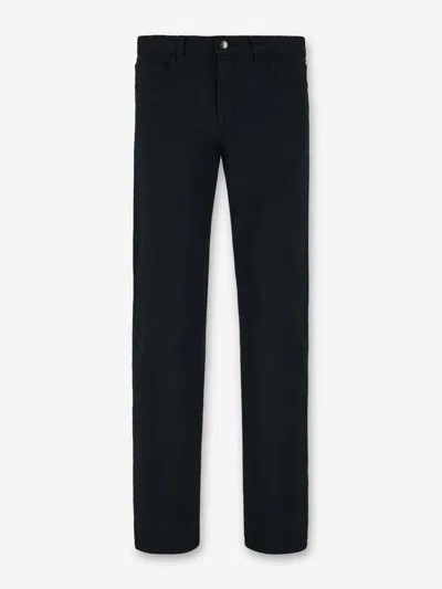 Canali Straight Cotton Jeans In Midnight Blue