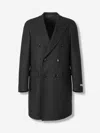 Canali Buttoned Double Breasted Coat In Black