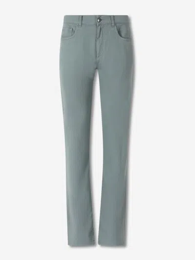 Canali Logo-patch Trousers In Multi