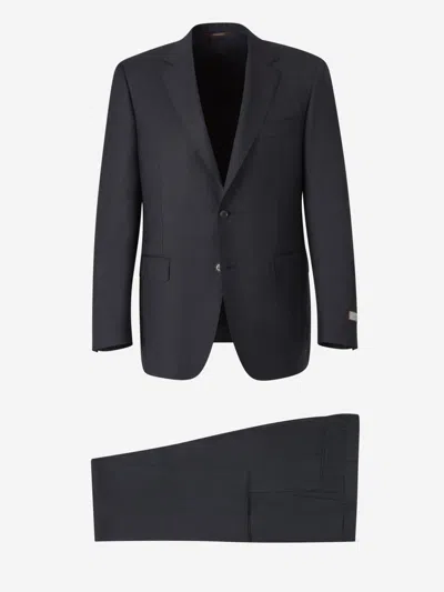 Canali Straight Suit In Black