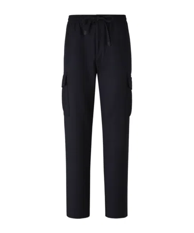 Canali Straight-leg Wool Trousers In Blue