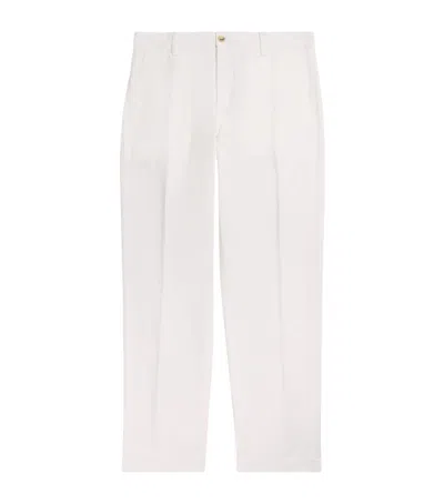 Canali Stretch-cotton-cashmere Chinos In White