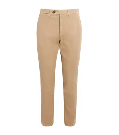 Canali Stretch-cotton Straight Chinos In White