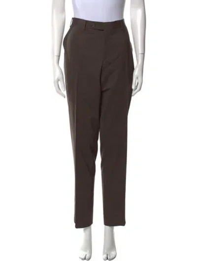 Pre-owned Canali Stretch Straight Leg Pants In Brown