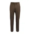 Canali Stretch-wool Drawstring Trousers In Brown