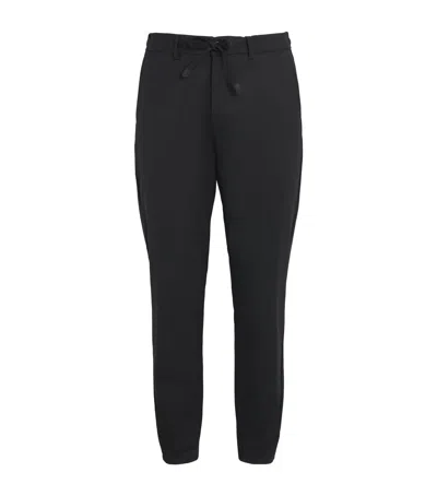Canali Stretch Wool Travel Tailored Trousers In Black