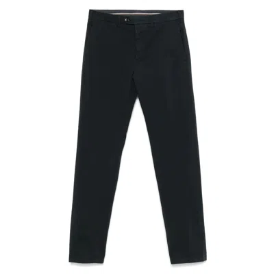 Canali Stretch-cotton Chinos In Blue