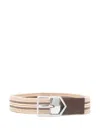 Canali Stripe-detail Belt In Neutrals