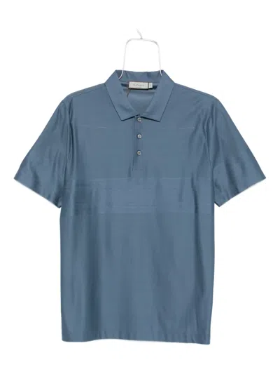 Canali Stripe-detail Polo Shirt In Blue