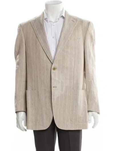 Pre-owned Canali Striped Blazer In Neutral