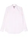 Canali Striped Cotton Shirt In 粉色