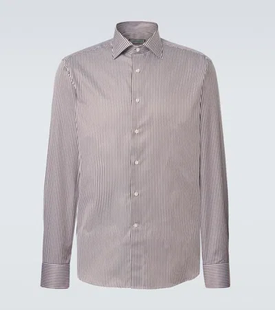 Canali Striped Cotton Shirt In Multi