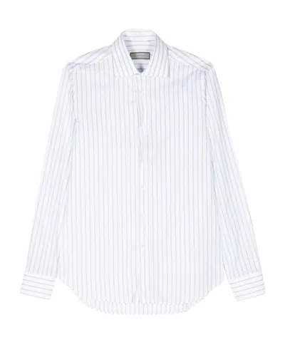 Canali Long-sleeve Linen Shirt In Blue