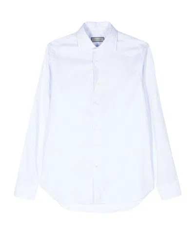 Canali Striped Cotton Shirt In White