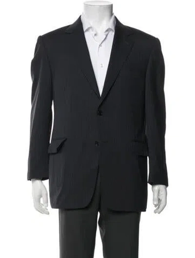 Pre-owned Canali Striped Jacket In Black