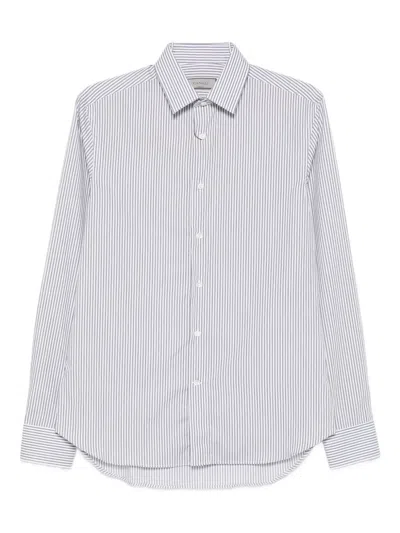 Canali Striped Long-sleeve Shirt In Blue