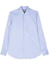 Canali Check-pattern Cotton Shirt In 蓝色
