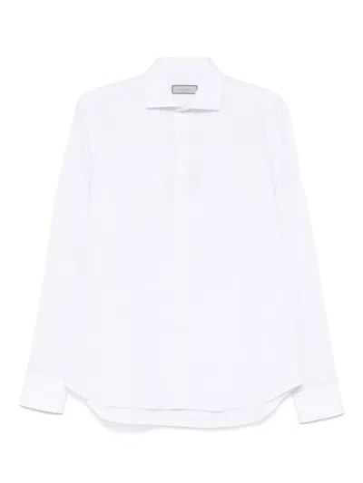 Canali Striped Shirt In White