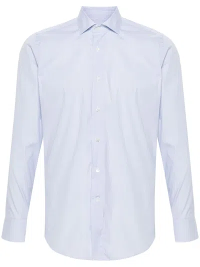 Canali Striped Shirt In Blau