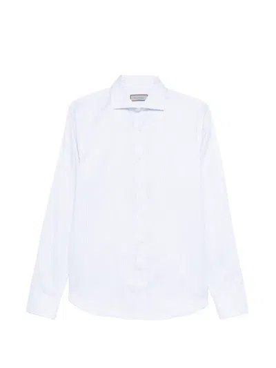 Canali Striped Shirt In Gray