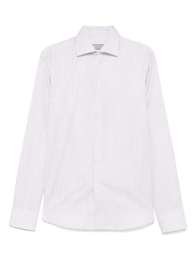 Canali Striped Shirt In Red