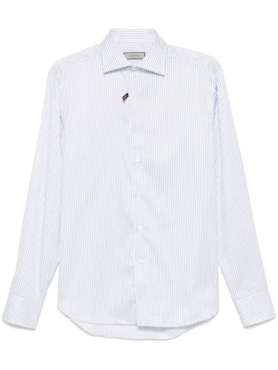 Canali Striped Shirt In White