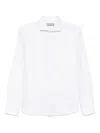 Canali Striped Cotton Shirt In White
