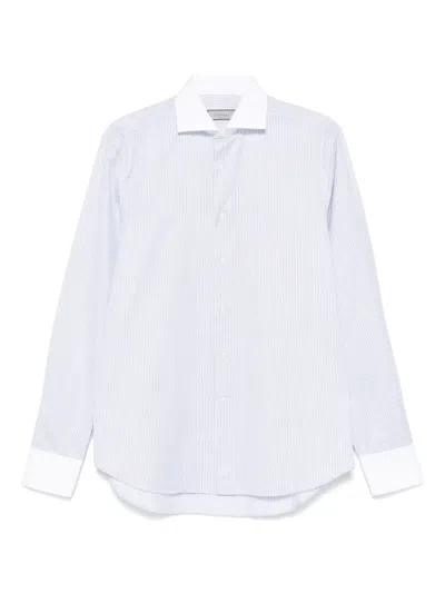 Canali Striped Shirt In White