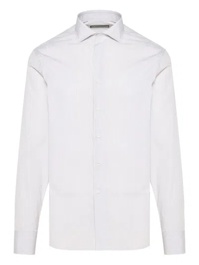 Canali Gestreiftes Hemd In White