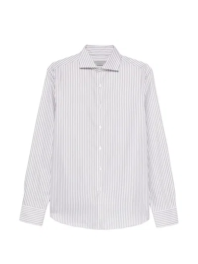 Canali Striped Shirt In White