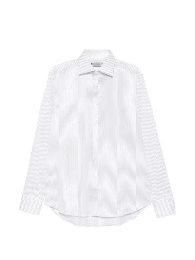 Canali Striped Shirt In White